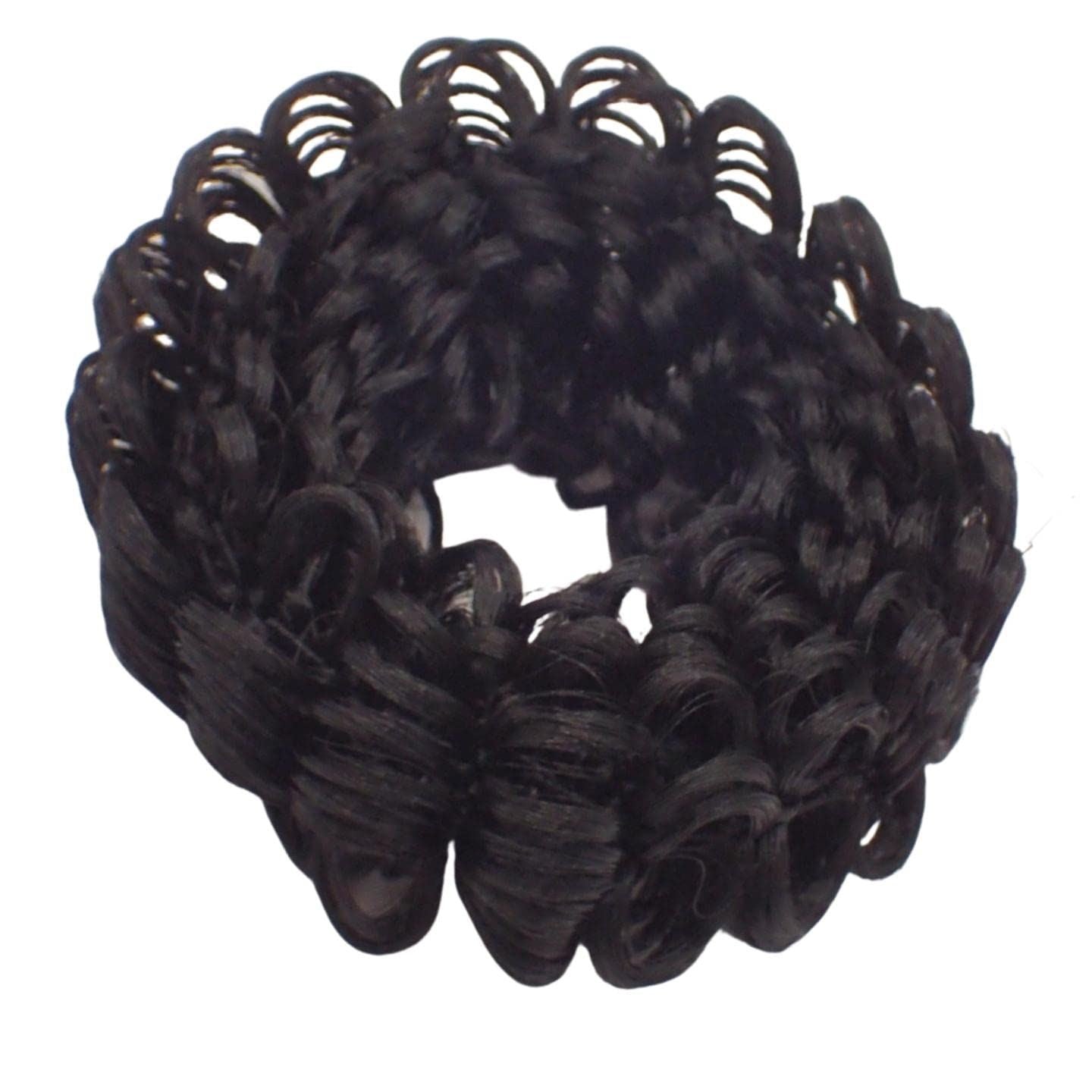 2pcs Synthetic Hair Scrunchie Bun Cover, Faux Curly Hair Bun Maker Scrunchy, Realistic Natural Hair Bands for Women & Girls, Perfect for School or Work